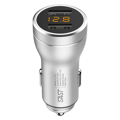 

【Single】 SAST (SAST) AY-T65 car charger car charger cigarette lighter 3.6A dual USB one to two fast charge voltage detection LED digital display