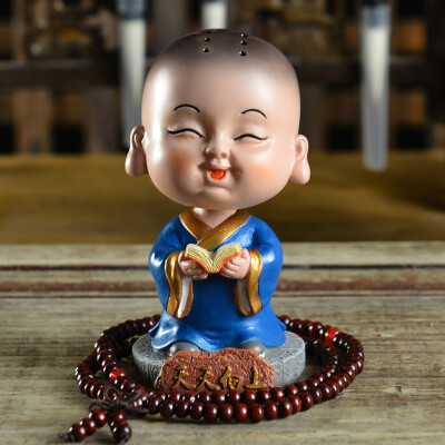 

Kang car treasure car ornaments shaking head Maitreya Buddha cartoon little monk pendant decoration car interior decoration for a lifetime