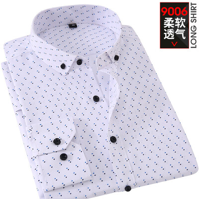 

Men Casual Long Sleeve Shirt Spring Printing Fashion Silm Fit