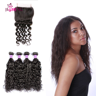 

SQ Hair 10A Indian Natural Virgin Hair 3 Bundles With 4x4 Closure Natural Hair Nice Bundle Deals Natural Color Extremely Cheap