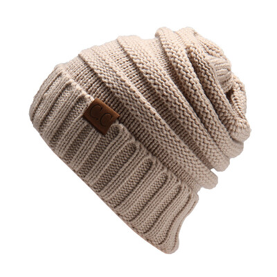 

мужчины женщины зимой трикотажные шерстяную шапку складки досуг Beanies шляпа сплошной цвет Hip-Hop Skullies Beanie
