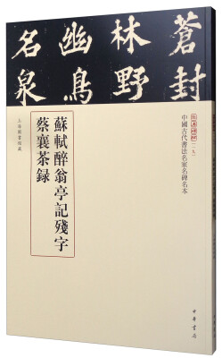 

三名碑帖19·中国古代书法名家名碑名本丛书：苏轼醉翁亭记残字 蔡襄茶录