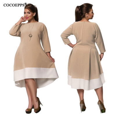 

COCOEPPS  Large Size Female dresses New 2017 Autumn Patchwork Dress winter plus size women clothing Elegant Evening Vestidos