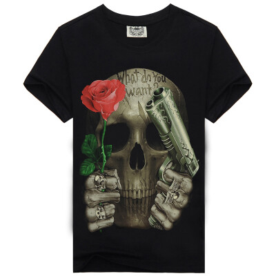 

MEN BONE Mens T-shirt 3D printing skull With short sleeves for Fashionable man