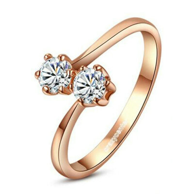 

Yoursfs® 18K Rose Gold Plated Love in Love Promise Rings Use Austrian Crystal Fashion Jewelry