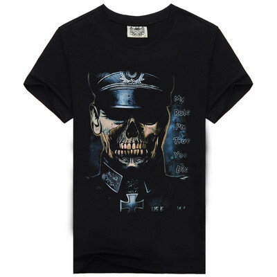 

Mens Black 3D Graphics Printed Rock Skull Pattern Short Sleeve T-Shirt Top Tee Shirt M-XXXLSkull Army