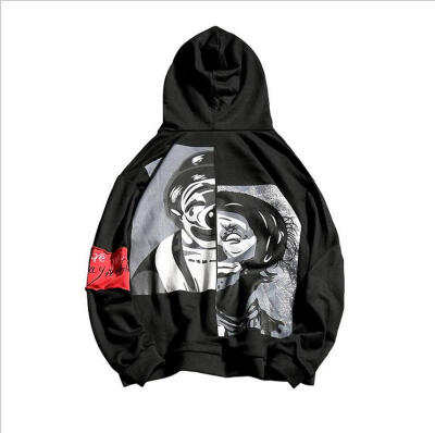 

Autumn young people hit the color stitching hooded sets of sweater male loose Korean trendy student clown sports jacket