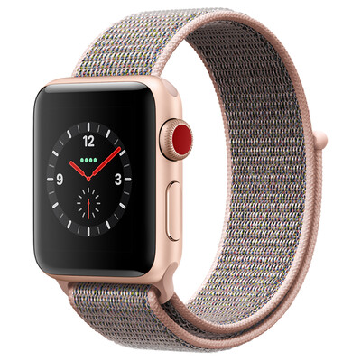 

Apple Watch Series 3 Smart Watch (GPS + сотовая сеть 42 мм золотой алюминиевый корпус розовый песчаный спортивный ремешок MQQU2CH / A)