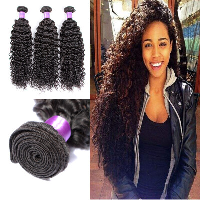 

Malaysian Kinky Curly Hair Human Hair Weaving Natural Color 3 PCS 100% Human Hair Bundles