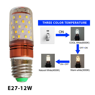 

12w триколор светодиодные лампочки - ( 85V-265V~ )