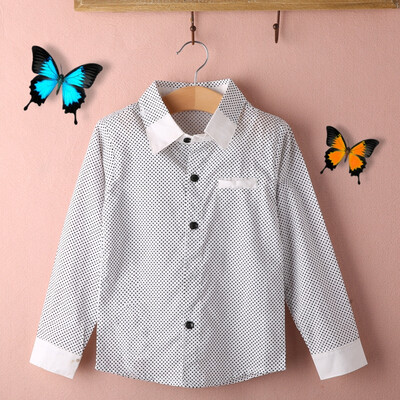 

Autumn Kids Boys Formal Shirt Plain Long Sleeved Casual Cotton Party Shirts