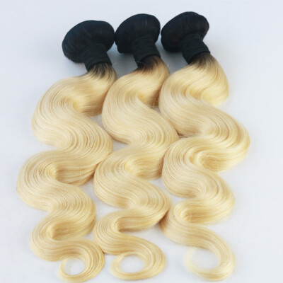 

High Quality Hair Weaves 3Pcs/Lot Brazilian Virgin Hair Ombre Color Body Wave Hair Bundles Extensions Free Shipping