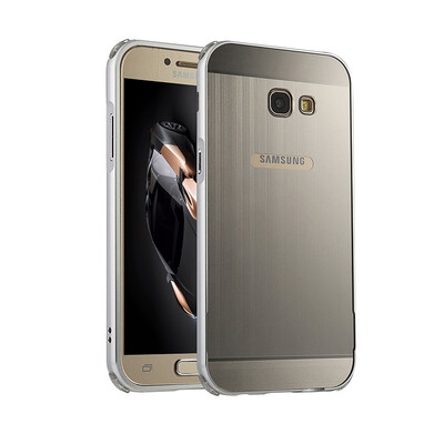 

Luxury Case for Samsung Galaxy A7 2017 Aluminum Bumper+Acrylic Panel Back Glossy Business Cover for Samsung A720