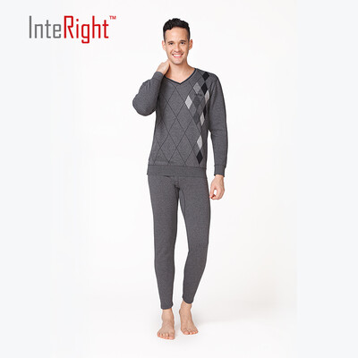 

INTERIGHT мужчины плюс термобелье толстый бархат жаккардовые термобелье Navy XXL