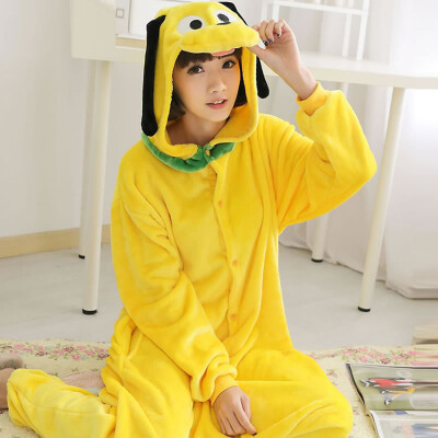 

Adult Popular One-piece Thickened Paternity Flannel Nightgown Cartoon Animal Siamese Pajamas Couples Home Clothes Jumpsuit