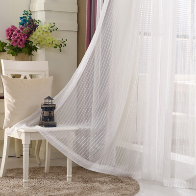 

Modern Striped Tulle Curtains for Living Room Window Screening Voile Sheer Curtains for Living Room Bedroom Kids Curtains
