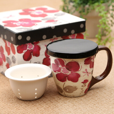 

A Ting Ceramic cup tea tea cup cover creative combination printing gift box