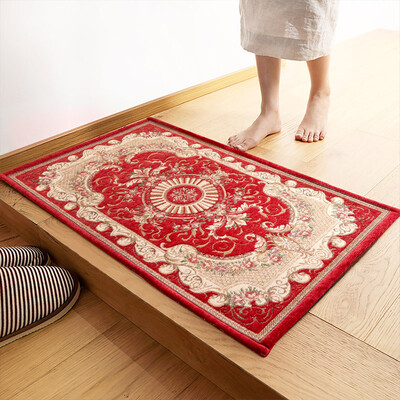 

Jiangnan leaf pad elegant jacquard living room non-slip door mat home mat 50 * 80cm red