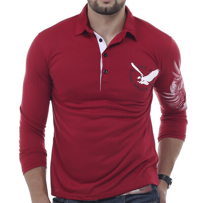 

T-Shirt Men 2017 Brand Male Long Sleeve Solid Eagle Printing T-Shirts Mens Casual Mens Slim Slim Tee Tops