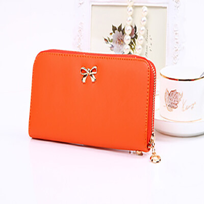 

2017 Korean version of the cross-style wallet ladies wallet bow wear-resistant ladies clutch bag lovely solid purse