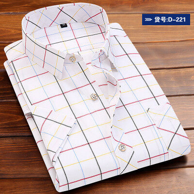 

Casual Men Shirt Fashion Short Sleeve Stitching Color Spring Summer Slim