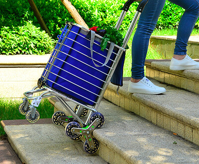 

F-BARTL Лестница для скалолазания Складные 8 колес Покупки Handcart Rolling W / Bag