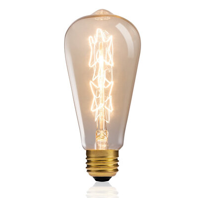 

BOKT Vintage Edison Bulbs 40W, ST64 Squirrel Cage Filament Pentagram Style, 240LM, 2700K E27 Base