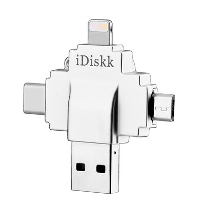 

iDiskk R003 кард-ридер Apple MFi сертификация iphone / Android OTG / Typ-c / computer four с устройством для чтения карт серебра