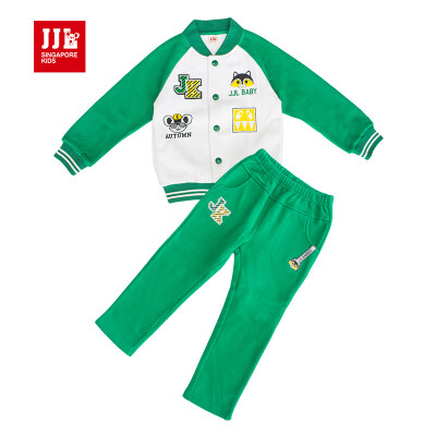 

JJLKIDS Partner Club children's clothing boy suit autumn children's baseball jacket casual pants two-piece kit BQZ63109 green onions 80