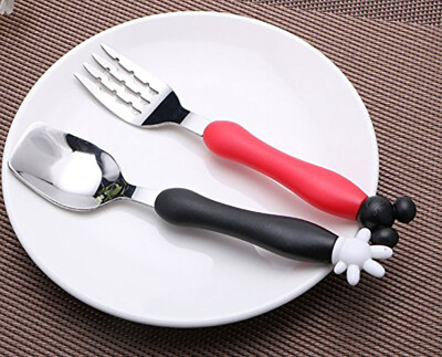 

Children's Kids Spoon and Fork Set BPA-free Plastic and Stainless Steel