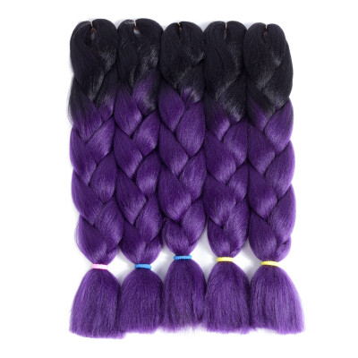 

szc Afro Jumbo Braids Hair Extensions 5-pack 2 Tone & 3 Tone Ombre Crochet Braiding Hair High Temperature Kanekalon Synthetic