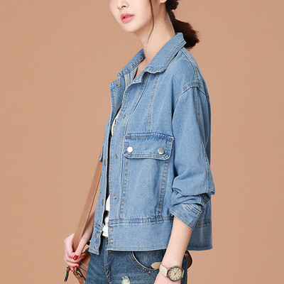 

City plus CITYPLUS 2017 autumn&winter new women&39s clothing wild loose jacket short paragraph to do the old cowboy jacket CWWT179253 light blue XL