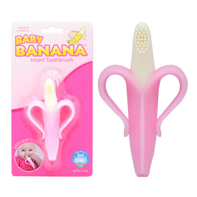 

Baby Banana Silicone molars baby toys comfort teether bite baby toothbrush American brand pink