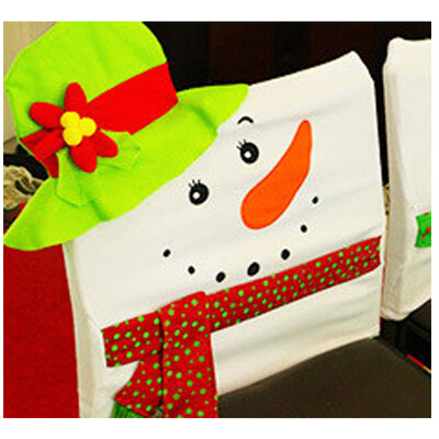 

2 Colors Christmas Decoration Seat Cover Cloth Material Santa Festivals Party Supplies Gifts Accessories Cute Dining Table