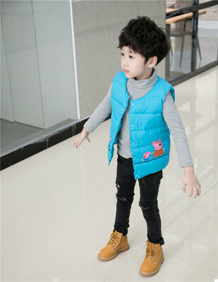

Children 2017 winter child down vest cotton jacket boys girls waistcoat outerwear winter baby vest YF01