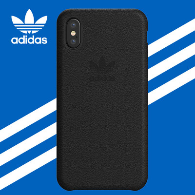

Adidas Adidas iPhoneX Mobile Shell High-end Leather Luxury Texture Apple 10 Mens Slip-proof Womens PU Hard Case Cover Black
