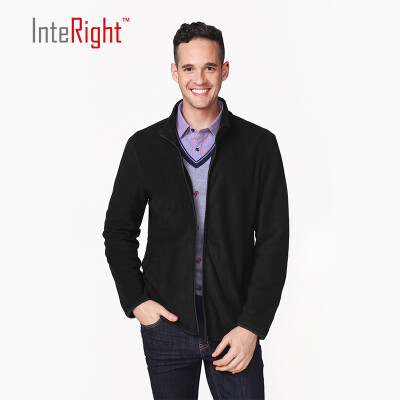 

INTERIGHT Men's Polar Fleece Collar Sweater Casual Jacket Wine Red