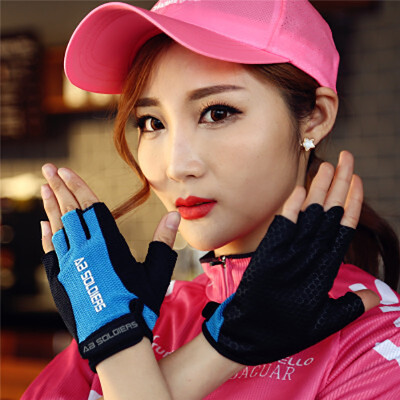 

2017 new women's sports semi-finger gloves couple outdoor fitness thin section sunscreen gloves non-slip