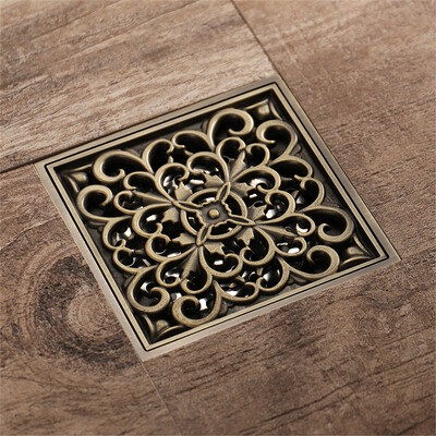 

HIDEEP Bathroom accessories Green bronze riffled patterns floor drains