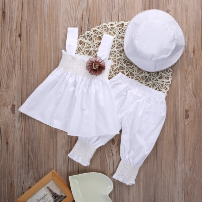 

Princess Baby Kids Girls Tops DressPantsHat 3pcs Wedding Party Suits Outfits