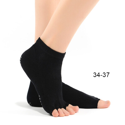 

Toe Socks Yoga Compression Mesh Pilates Socks Women Antiskid Silicone Five Finger Socks Cotton Half Toe Yoga Socks