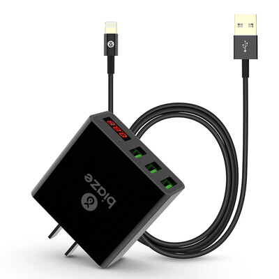 

Би Диас (BIAZE) 3 Установите USB-зарядное зарядное устройство цифровой гальваническим Apple + 8/7 / 6s Plus черную линию данных 1,2 м М11 + K26