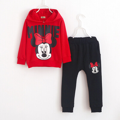 

2pcs Baby Girls Kids Minnie Mouse Clothes CoatPants Oufits Sweatsuit 2-7Y Sport