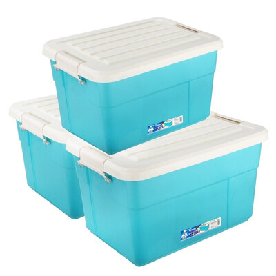 

Family multi - functional storage box value 3 loaded 60L blue 800100180