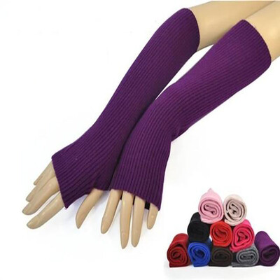 

Autumn winter warm exposed cashmere gloves hand care wrist long arm half finger gloves