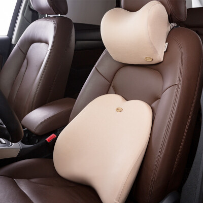 

MUBO MUBO car headrest lumbar suit space memory cotton neck pillow waist pillow back back cushion car pillow beige