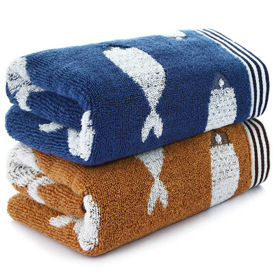 

Sanli pure cotton satin jacquard fish towel 2 loaded 34 × 74cm each individually wrapped 103 g