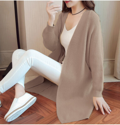 

2017 spring and autumn new loose long-sleeved women's sweaters cardigan women's long sweater coat