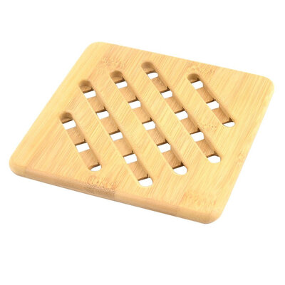 

Bamboo Kitchen Square Bowl Dish Cup Holder Изолированная жаропрочная коврик для мата 6 x 6 дюймов Цвет дерева
