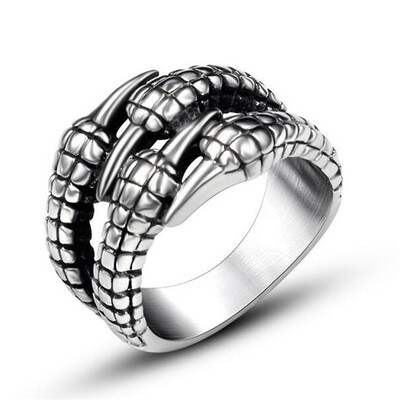 

Кольцо из нержавеющей стали 316L для мужчин Vintage Fashion Jewelry Дракон-когти Punk Finger Rings Lead & Nickel Free SA929